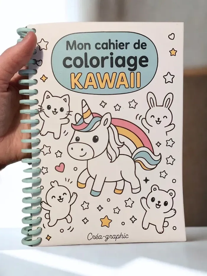 Cahier de coloriage Kawaii, activé enfant
