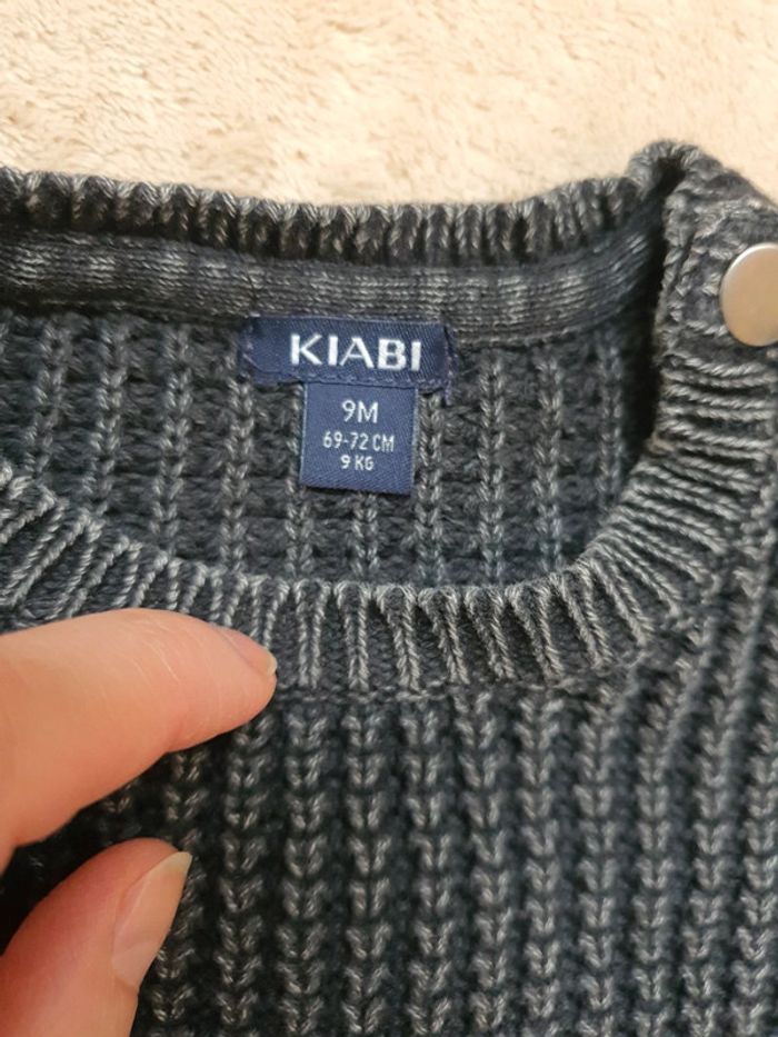 9/12 mois lot mi saison garçon jean slim motard et cargo slim pull maille et chemise carreaux - photo numéro 9