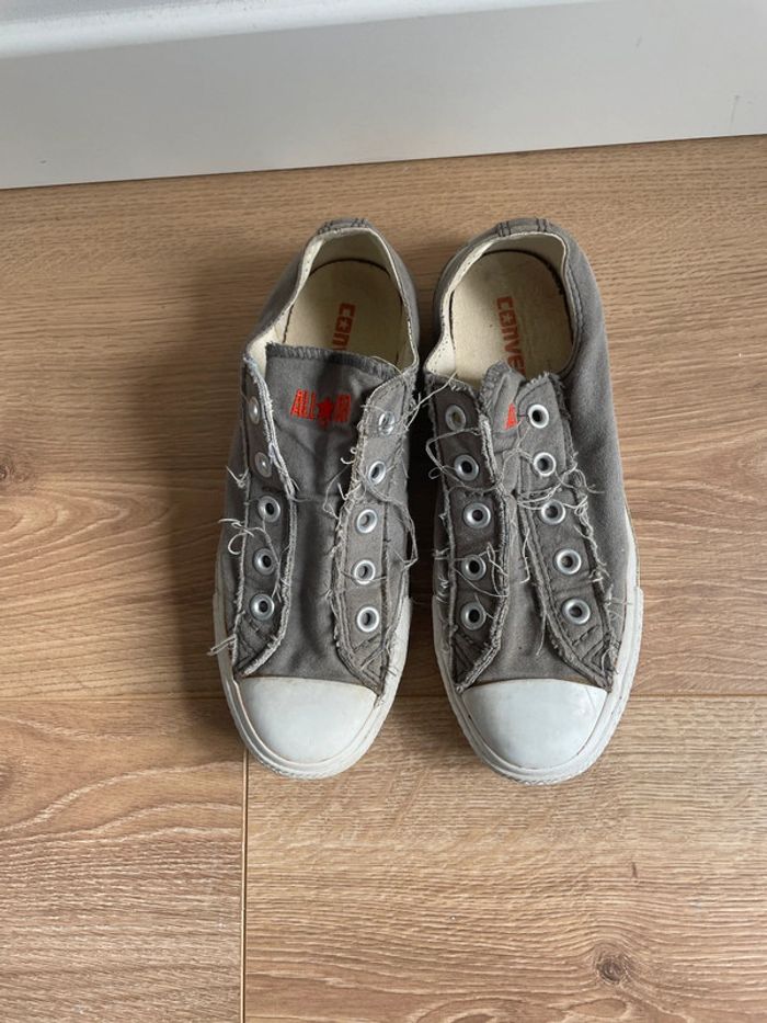 Converse Bass grises sans lacet – taille 36 - photo numéro 2