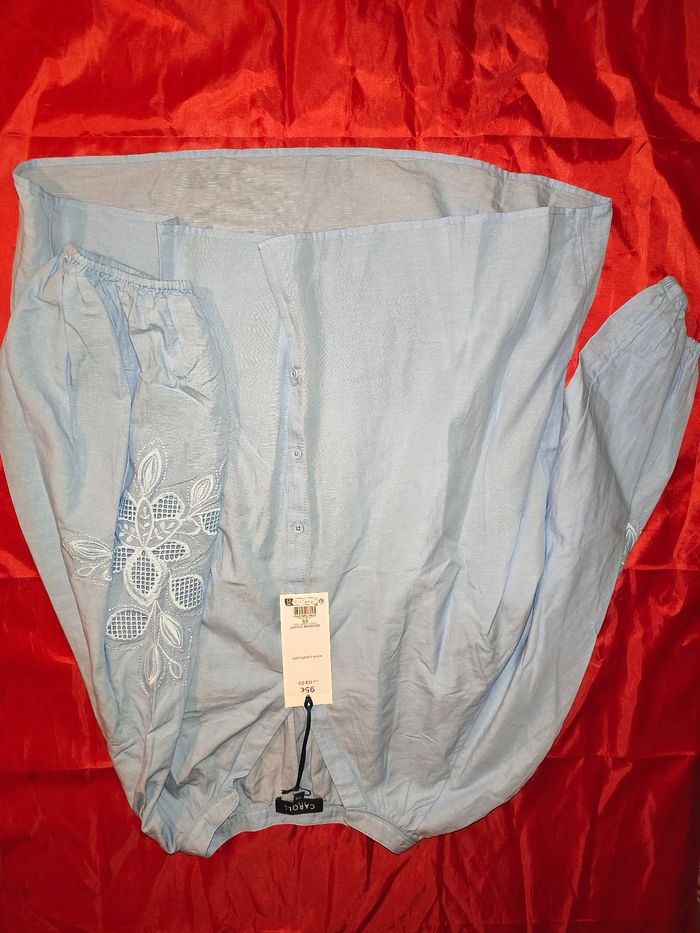 Blouse légère brodée ajourée aux manches 34 xs - photo numéro 3