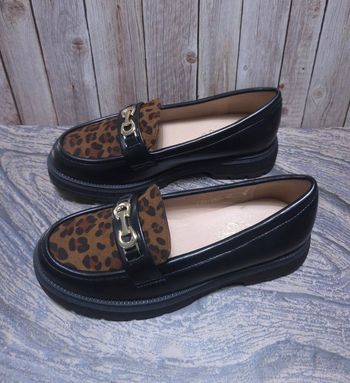 Mocassins Fille Léopard & Noir - Chic Boucle Dorée - Neufs Taille 32