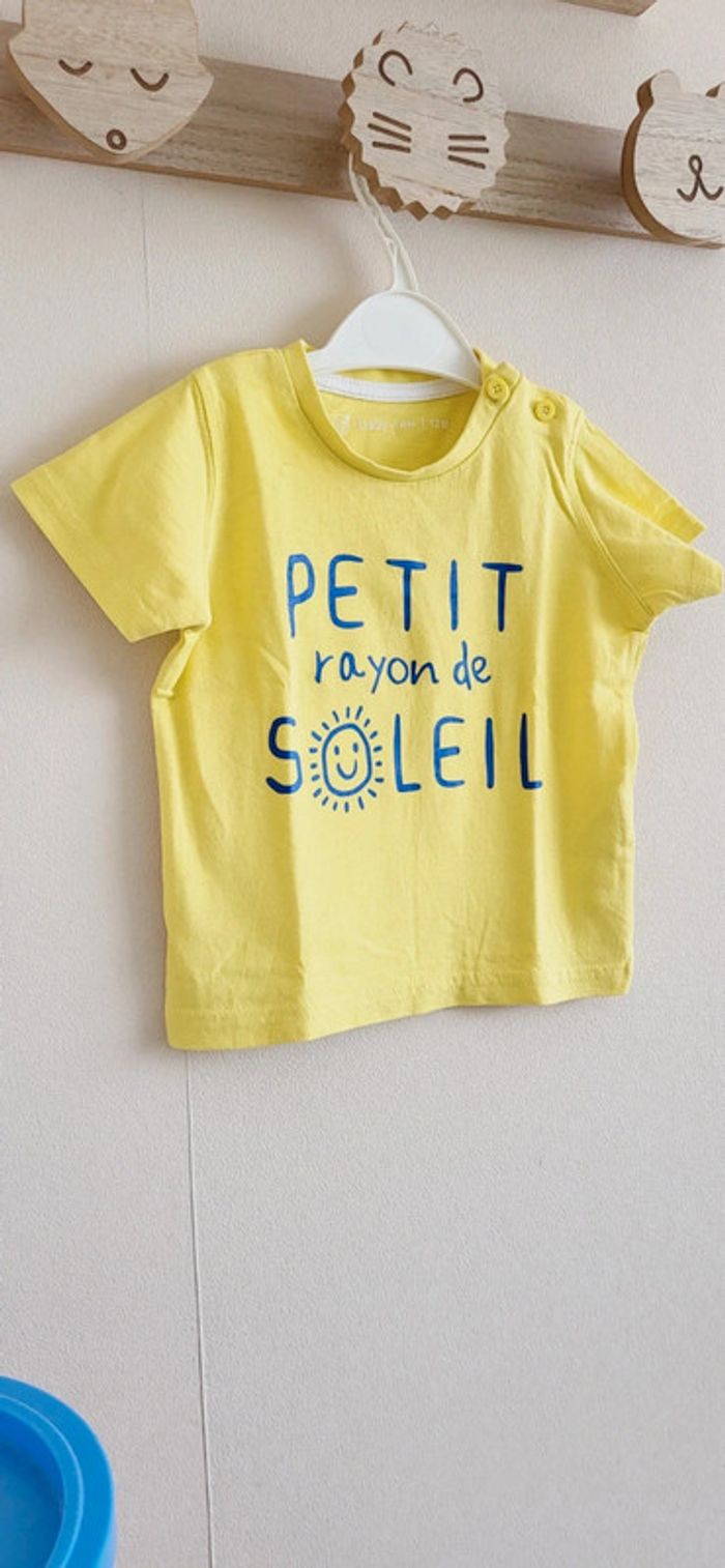 T-shirt jaune Gémo 12 mois - photo numéro 2