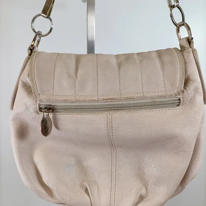 Sac épaule beige cuir souple détails métal style casual chic poche zippée S044 - photo numéro 4