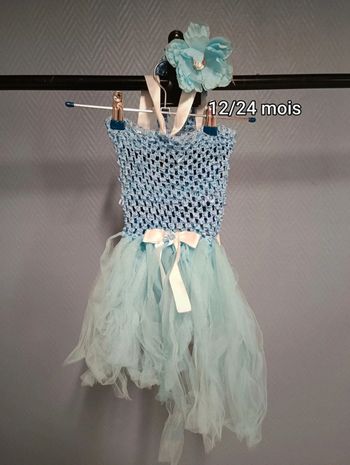 Robe tutu bleu, robe de fête taille 12/24 mois