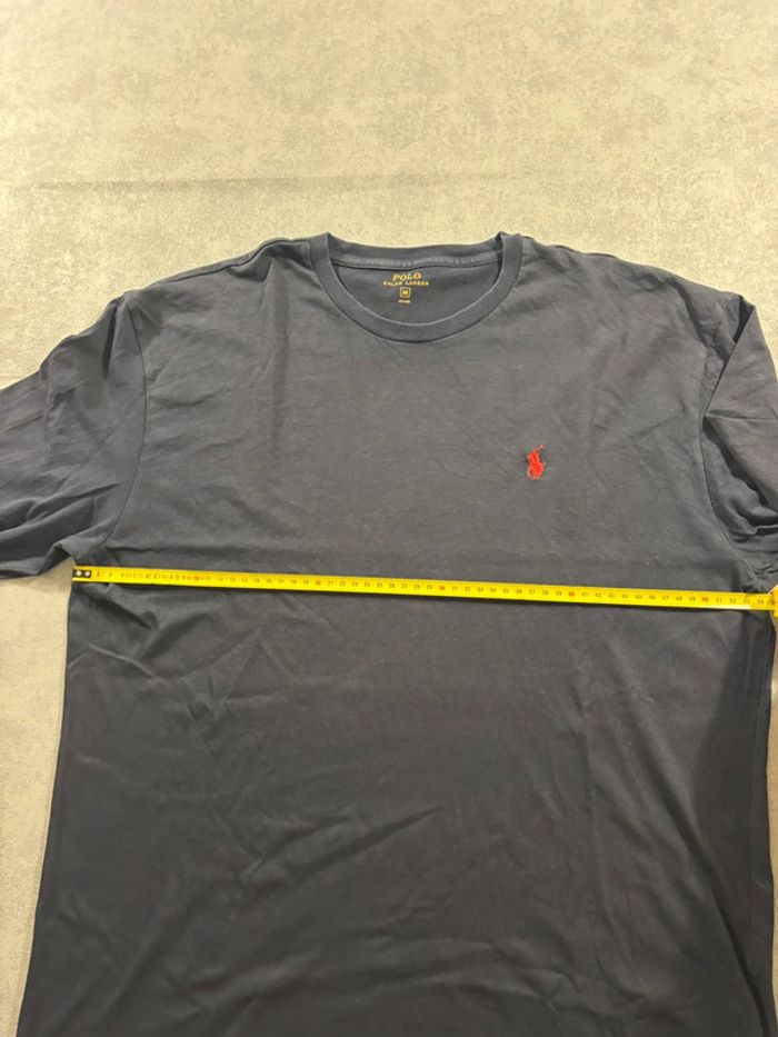 T-shirt manche longue Ralph Lauren Bleu marine logo brodé rouge Taille M - photo numéro 8