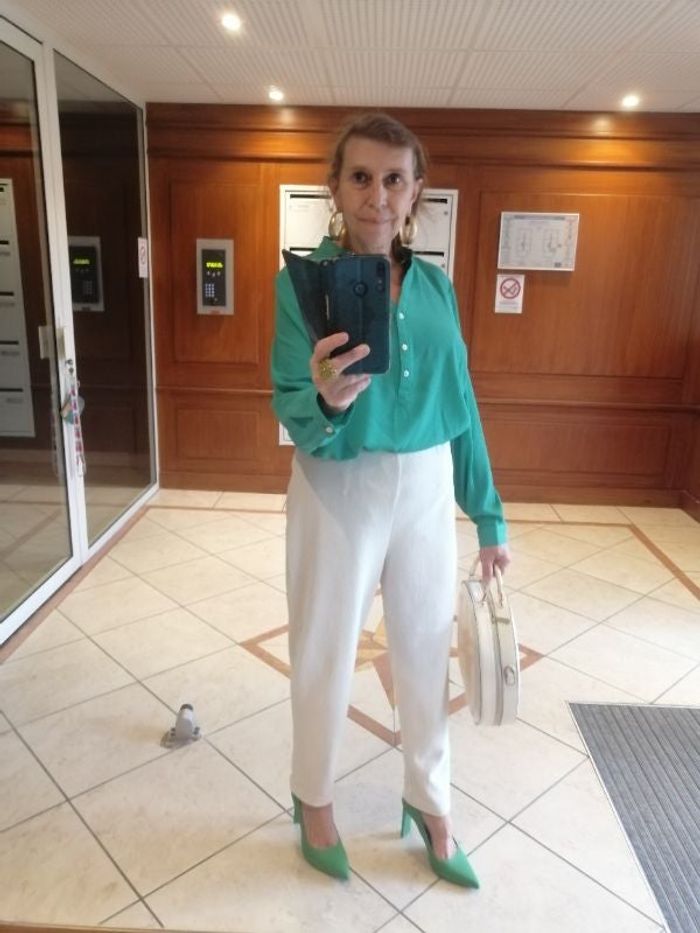 Pantalon blanc cassé VIRGINIE Paris