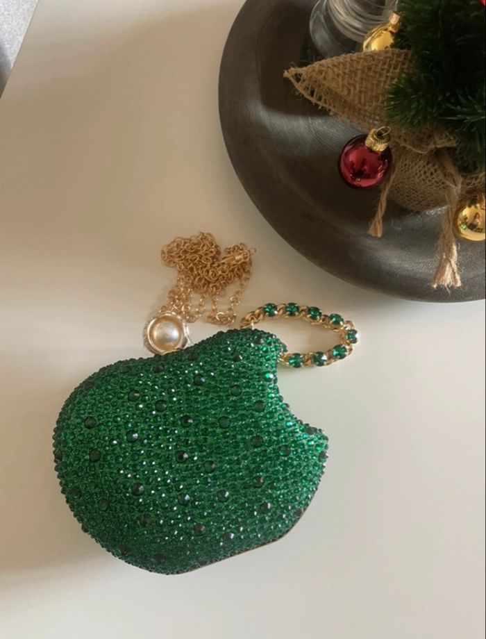 Sac soiree vert émeraudes