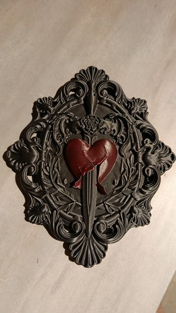 Ex-voto Baroque Art du coeur rouge transpercé 