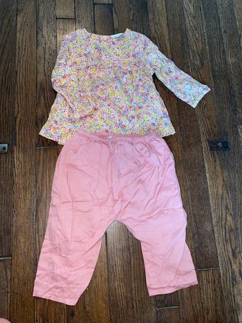 Ensemble blouse tao et pantalon Bout’chou  9 mois
