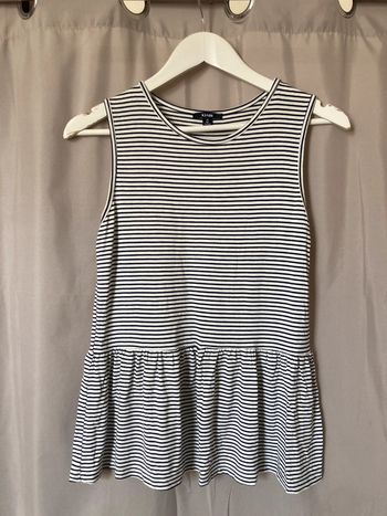 Blouse rayée noire blanche Kiabi XS
