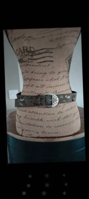 Ceinture marron et noir motif animal 90 cm