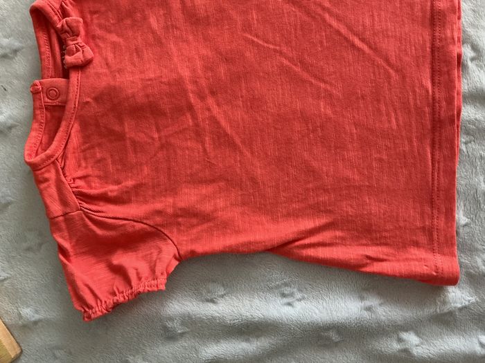 teeshirt manches courtes noeud au col rose 9 mois tex - photo numéro 6