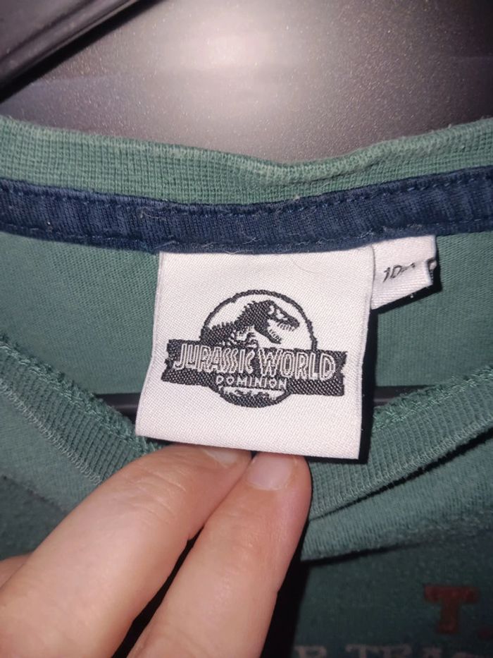 Sweat-shirt vert enfant 10 ans "T-Rex Dinosaure" manches longues - photo numéro 2