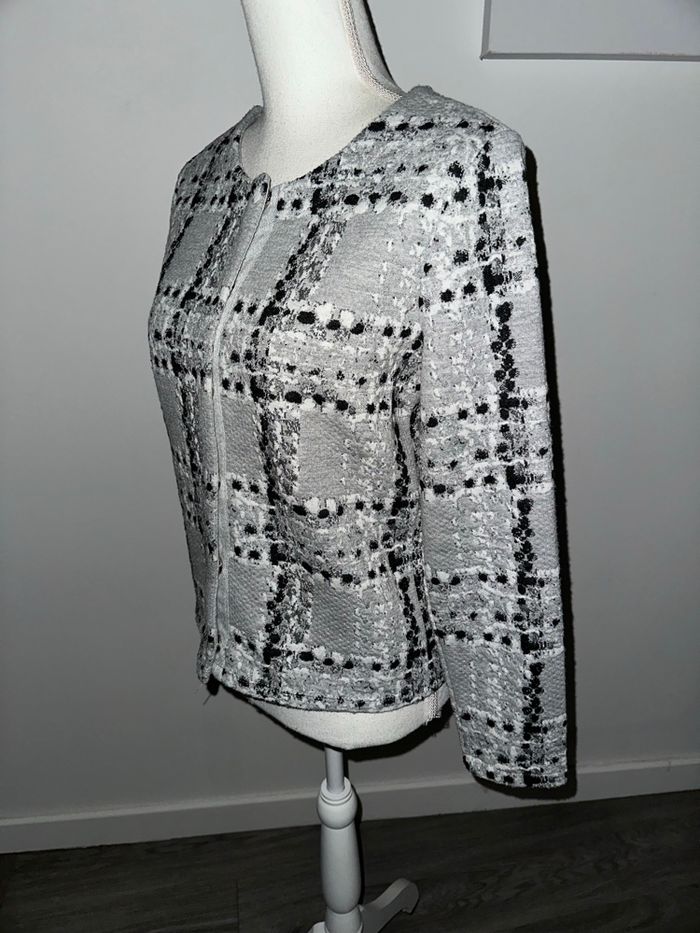 Cardigan polaire tweed gris blanc noir Street One T38 M - photo numéro 9