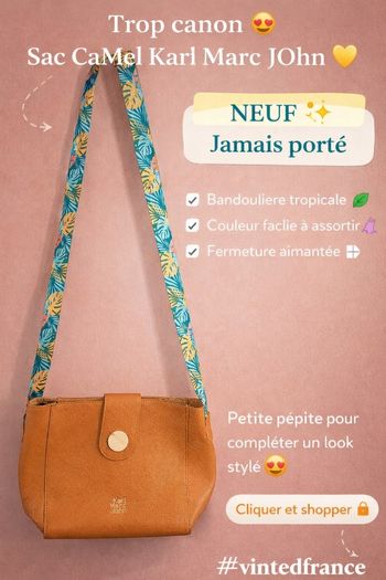 Sac bandoulière Karl Marc John camel comme neuf