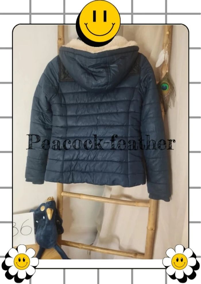 Manteau doudoune Kiabi 36 bleue - photo numéro 7