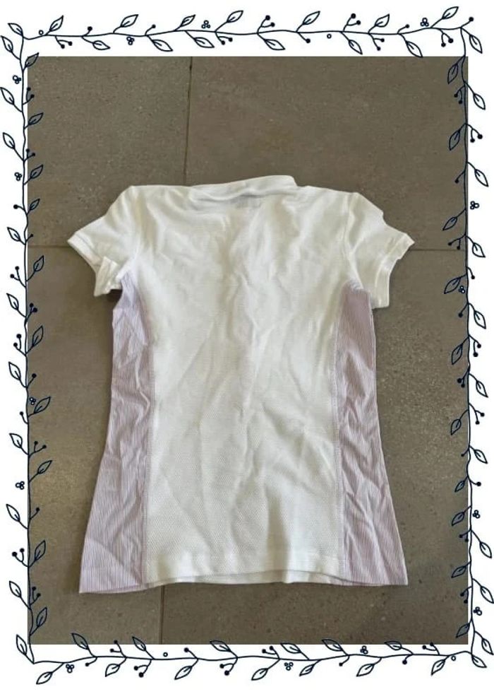 Polo blanc et rose Anna Scarpati, taille XS, neuf valeur 120e pour femme - photo numéro 3