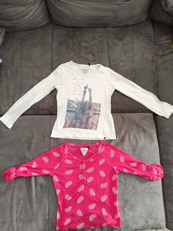 Lot de deux hauts fille manches longues IKKS 10 ans