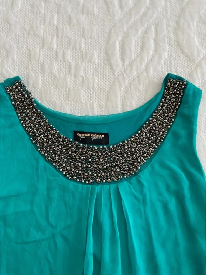 Robe longue , bleu turquoise, taille 38 - photo numéro 4