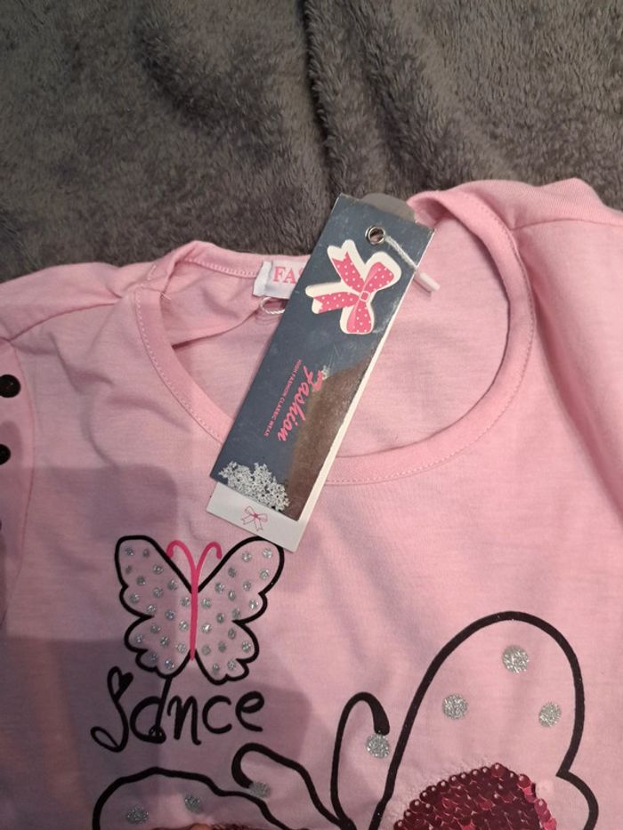 Tee shirt  rose clair 14 ans - photo numéro 4