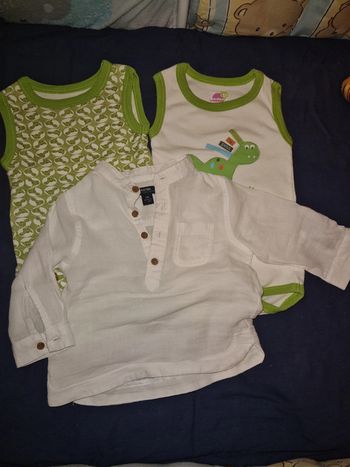 Lot 1 chemise et 2 bodies 6mois