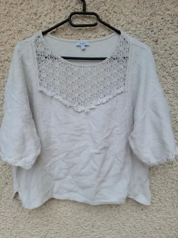 Haut vintage en laine coton oversize old money chic y2k ethnic