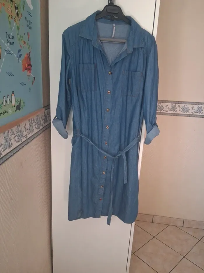 Robe chemisier denim - photo numéro 2