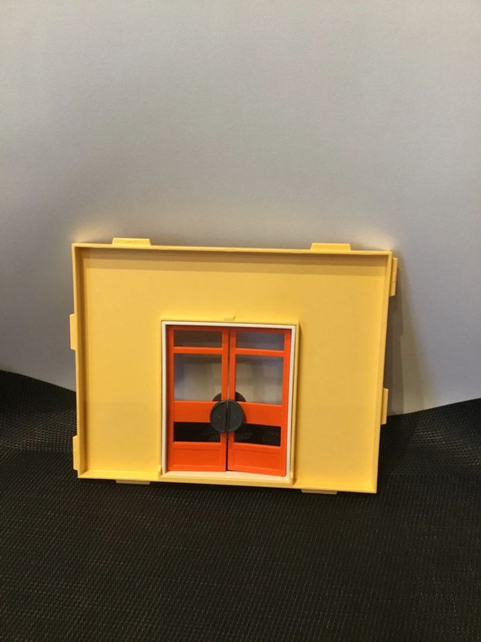 Playmobil mur parois jaune avec double porte orange 19x15cm maison moderne 9266 - photo numéro 2