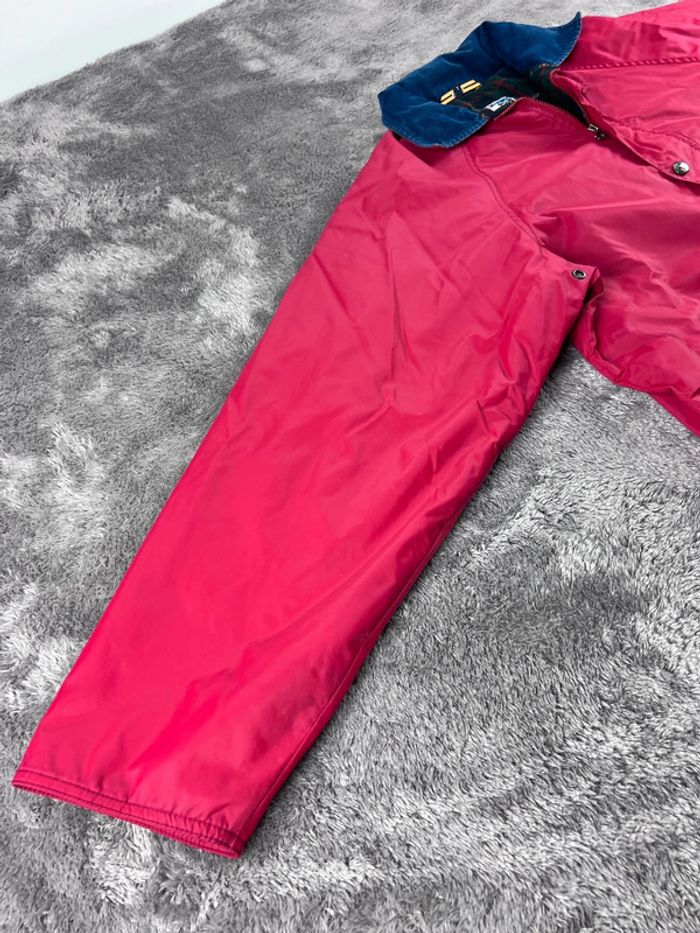 K-Way Manteau Imperméable Rouge Taille L – Col Velours Vintage - photo numéro 11