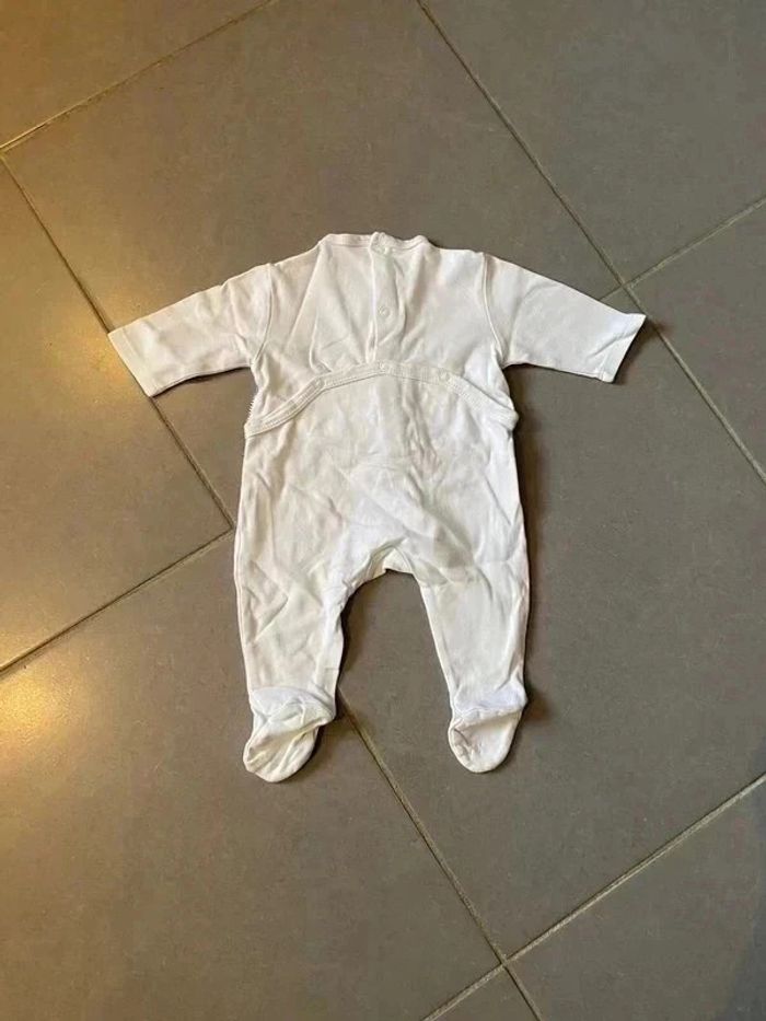 Pyjama 1 pièce avec " Noeud Papillon et gilet " Blanc & bleu marine - Tex - 3 mois - photo numéro 3