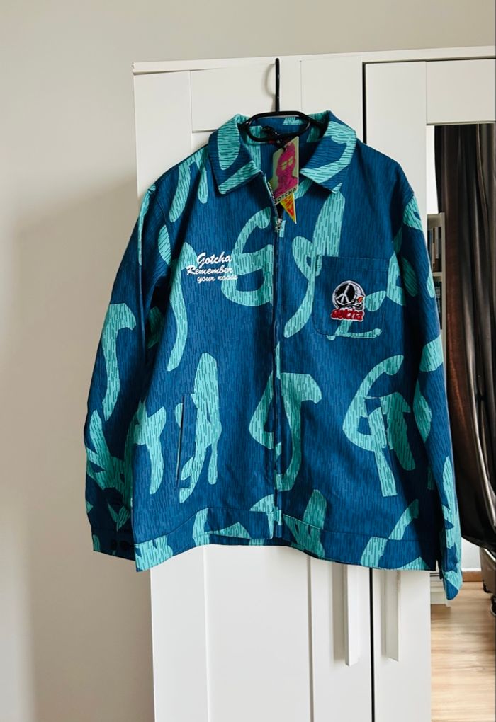 Veste zippée Gotcha Rain Camo Bleu & Menthe Neuve Homme Taille M - photo numéro 1