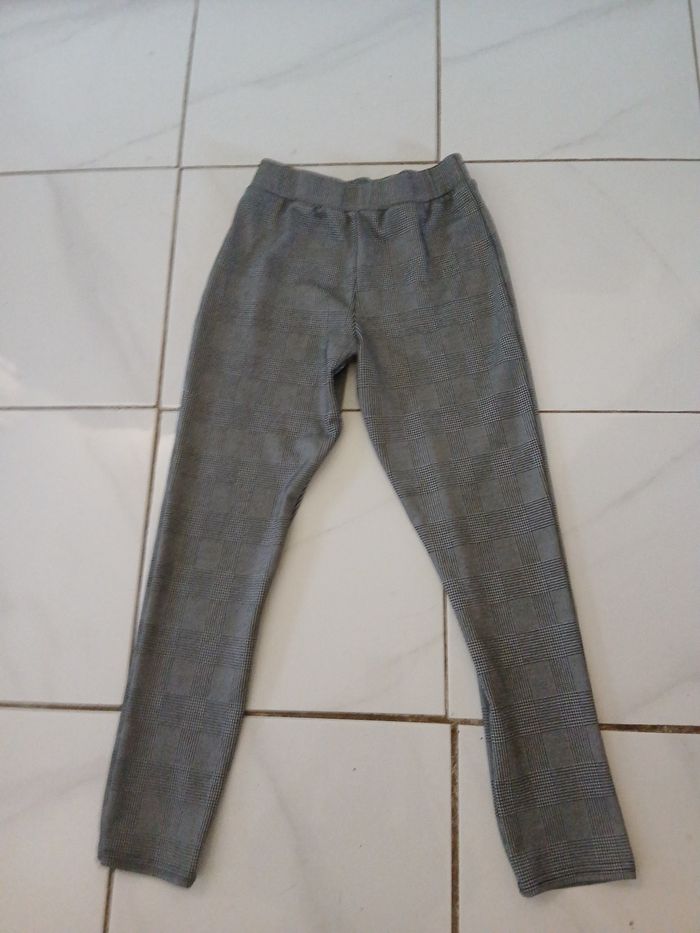 Pantalon fille a carreau couleur gris matiere polyster - photo numéro 7