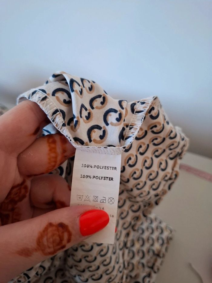 Robe longue blanche à motifs Lin H.C taille L/XL 40/42 - photo numéro 11