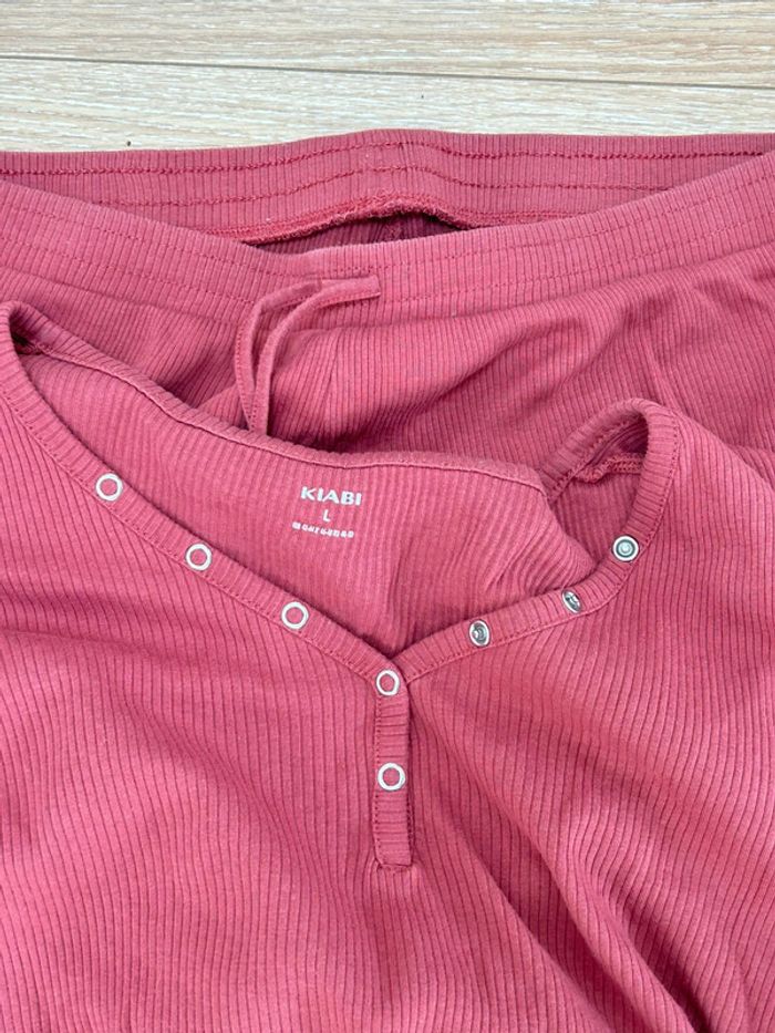Pyjama bordeaux 2 pièces en coton taille L - 40/42  kiabi - photo numéro 4