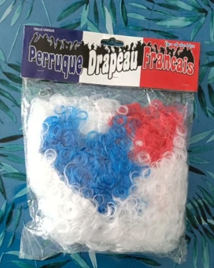 Perruque drapeau français supporter foot