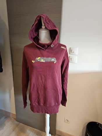 sweat adidas vintage bordeaux violet capuche taille m
