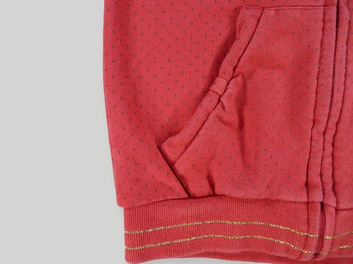 Veste sweat molleton rouge jaune blanc pois chic Orchestra 6 ans 116 cm fille - photo numéro 5