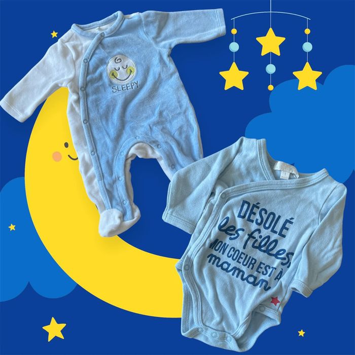 Ensemble bodie et pyjama Garçon 1 mois
