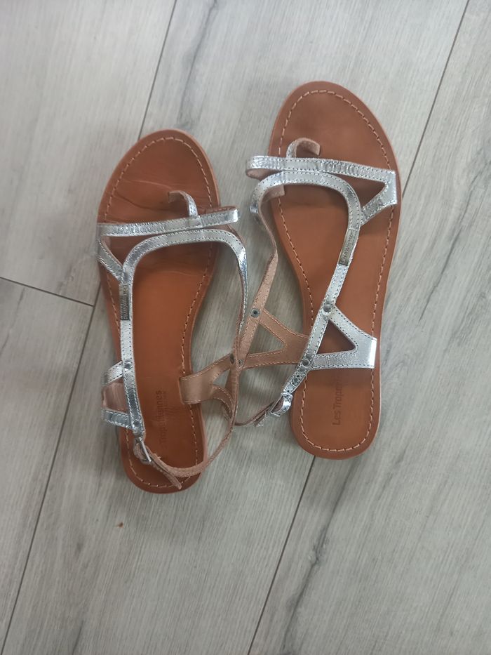 tropeziennes cuir argenté - photo numéro 5