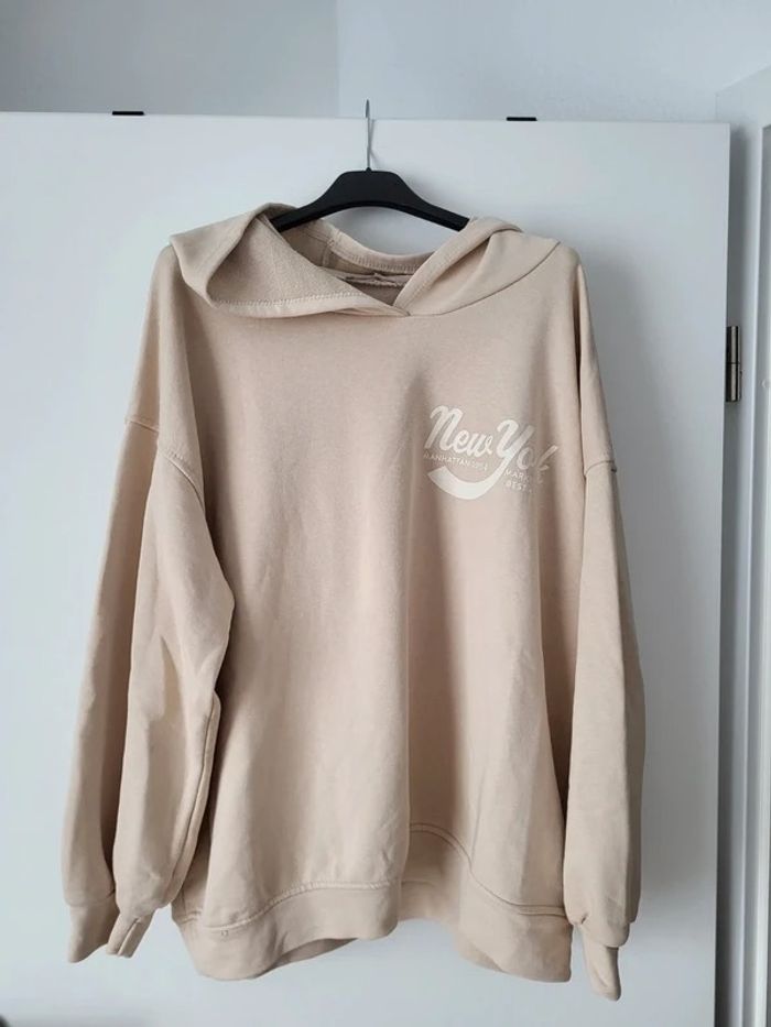 Sweat à capuche pour femme beige New York