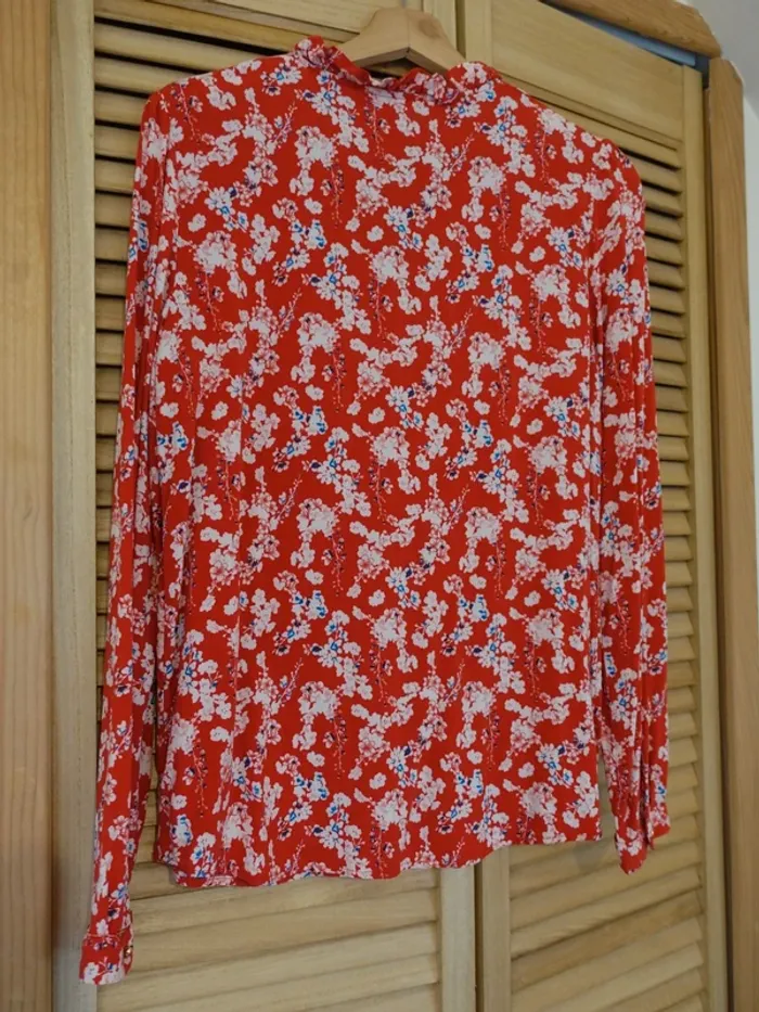 Blouse fleurie rouge - photo numéro 3