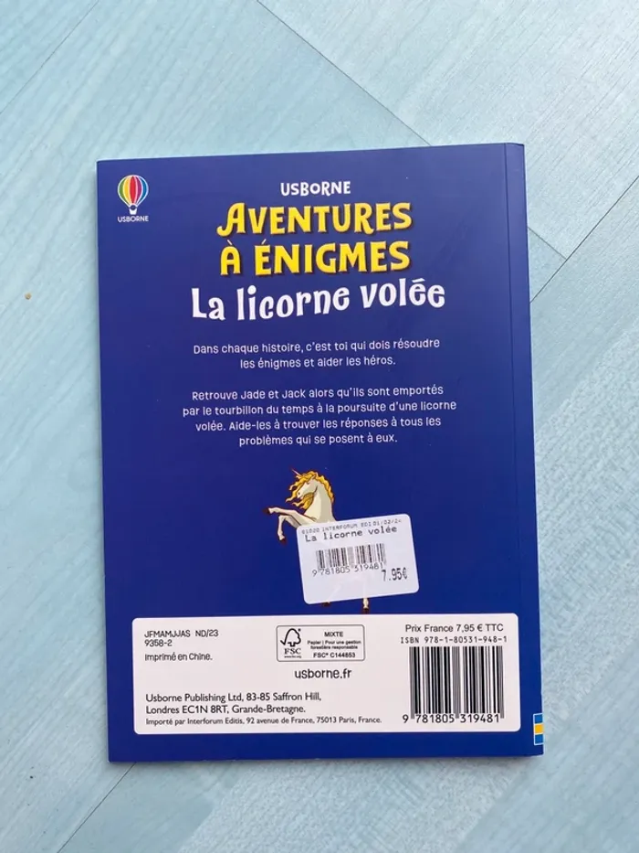 Livre aventure à énigmes la licorne volée - photo numéro 2