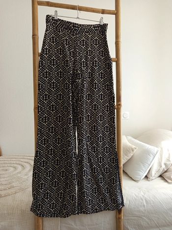 Pantalon fluide à motifs taille haute taille 38
