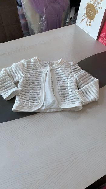 Gilet cardigan crème 8 ans Pink Girl