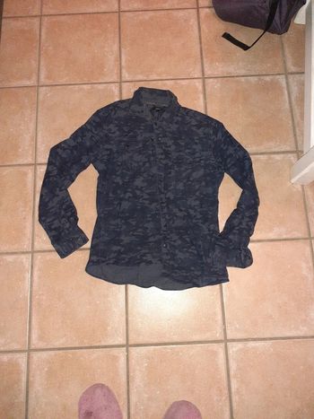 Chemise imprime militaire  bleu