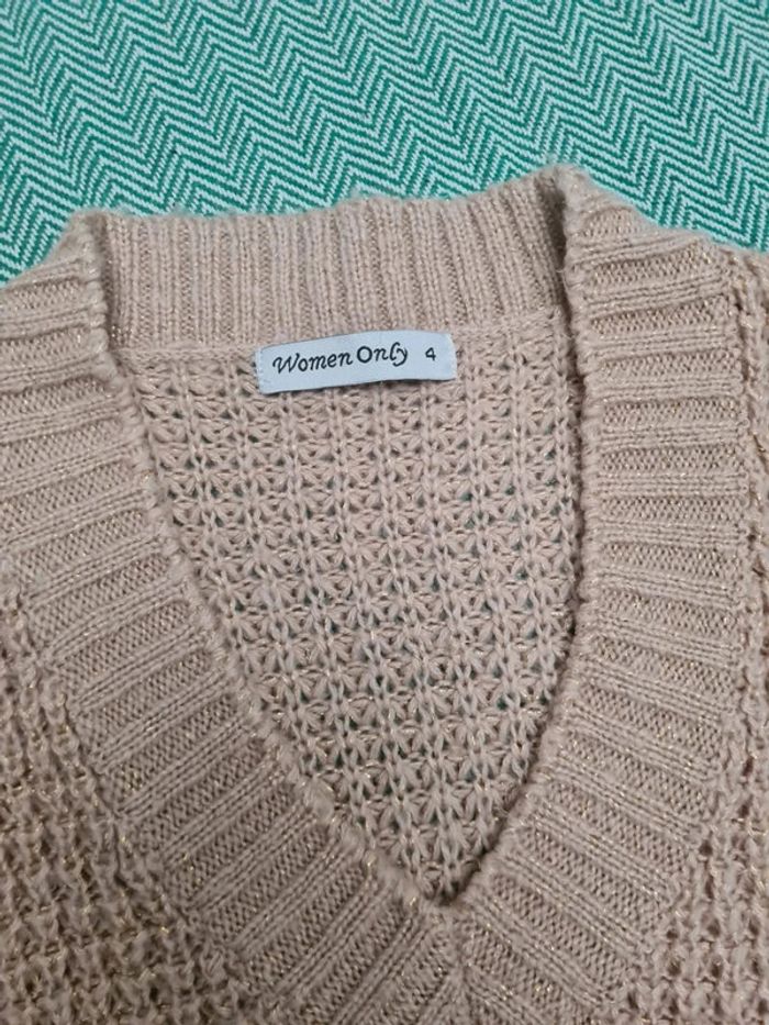 Pull sans Manche beige En maille - photo numéro 2