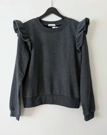 Sweat gris femme à volants neuf avec étiquette - Camaïeu - Taille M