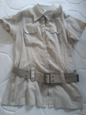 Chemisette Femme Légère Lin Beige