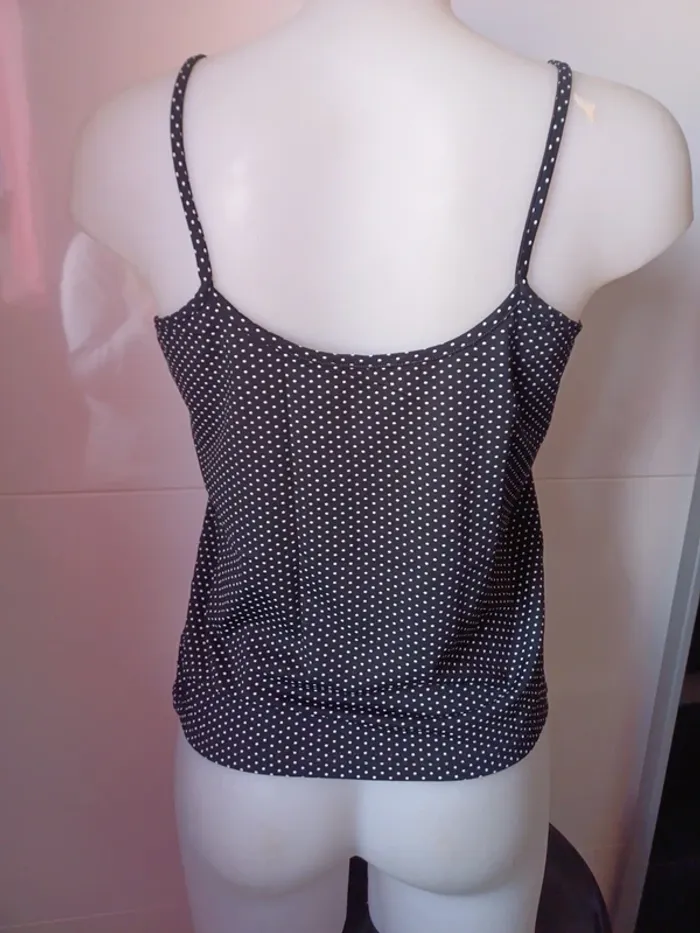 Top bretelles motifs pois taille XL - photo numéro 3