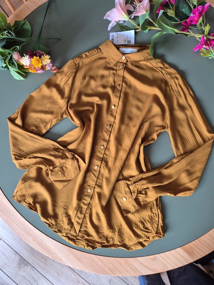 Chemise jaune moutarde, taille 38, camaieu - photo numéro 2